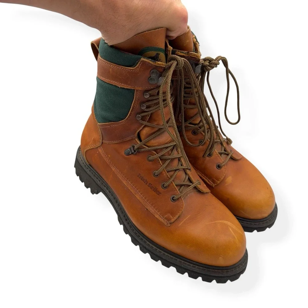 VTG Irish Setter Red Wing Boots 817 Brown Leather Union Made USA Men's Size 9 D